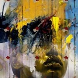 Стеновая панель из массива дуба с изображением лица девушки с ярким цветовым оформлением Стеновая панель из массива дуба с изображением лица девушки с ярким цветовым оформлением